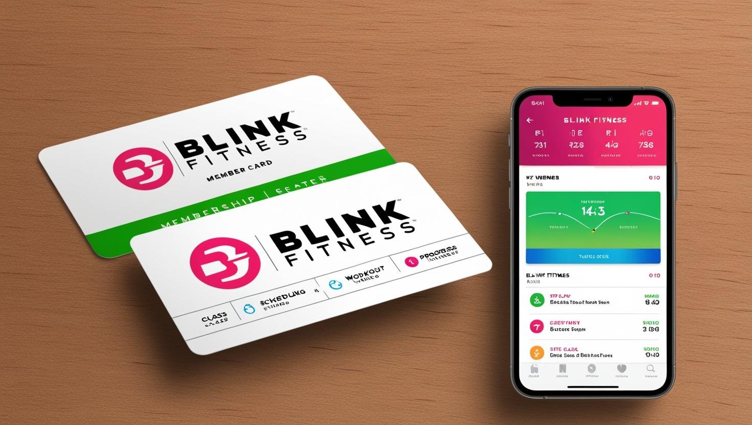 Blink Fitness membership card or app interface with member features