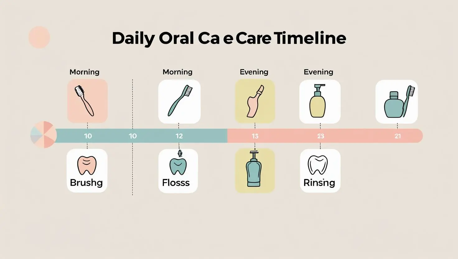Insert timeline infographic of daily oral care routine